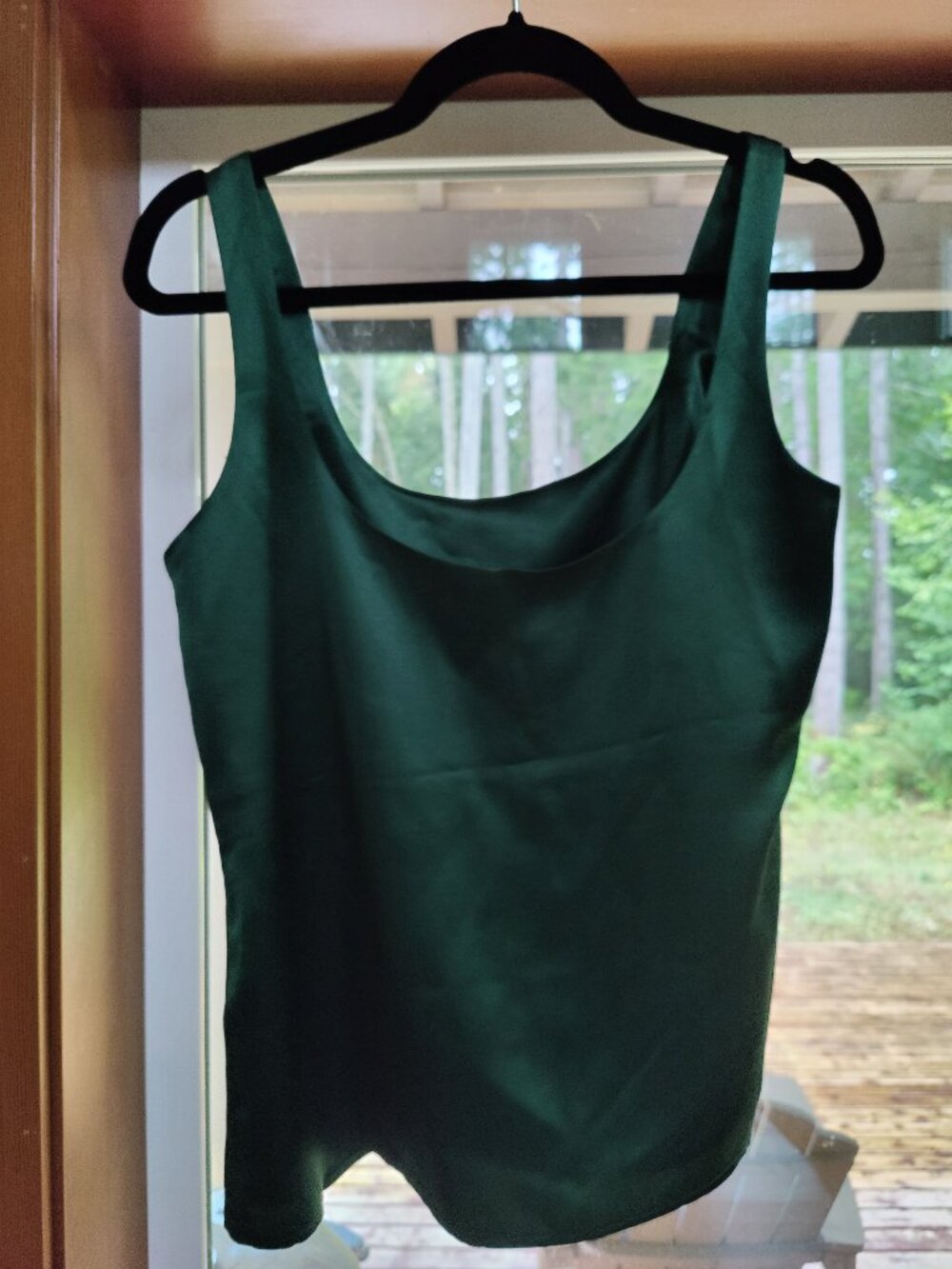 Lilysilk U Scoop Neck 100% Mulberry Silk Camisole Green Size 2